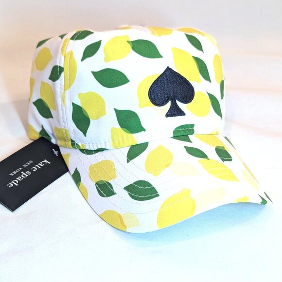 NWT Kate Spade Hat | White, Yellow & Green Lemon Toss Baseball Cap | One Size - Picture 4 of 7